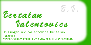 bertalan valentovics business card